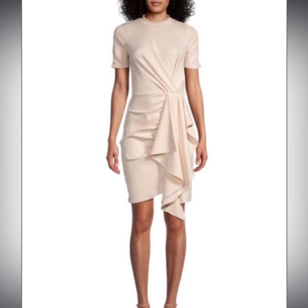 Rachel Parcell Pink Knit Ruffle Dress